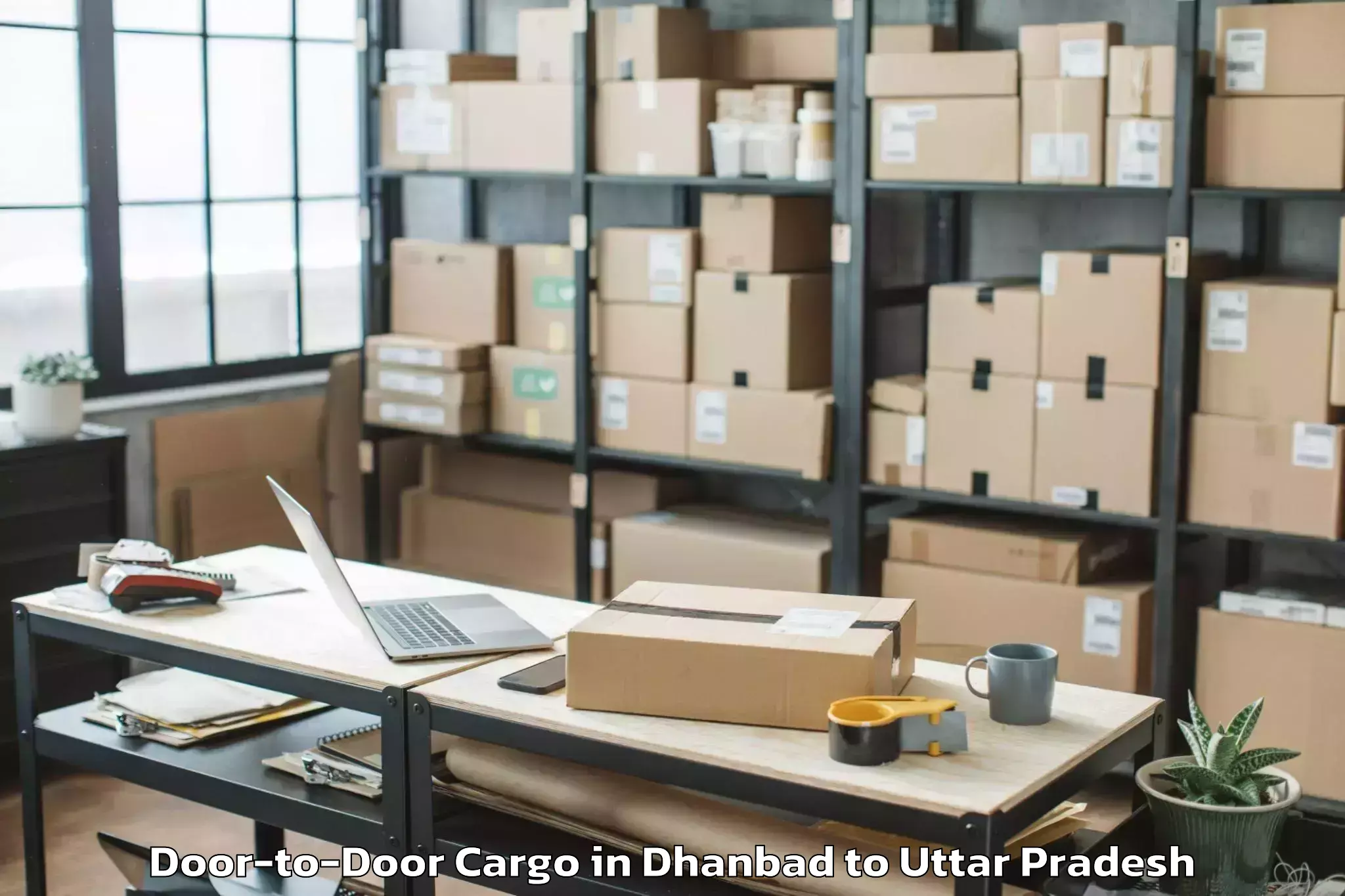 Book Dhanbad to Captainganj Door To Door Cargo Online